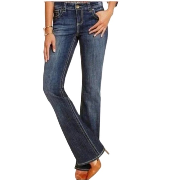 Kut From The Cloth Natalie High Rise Bootcut Flare Embroidered Pockets Size 12 - Picture 1 of 13